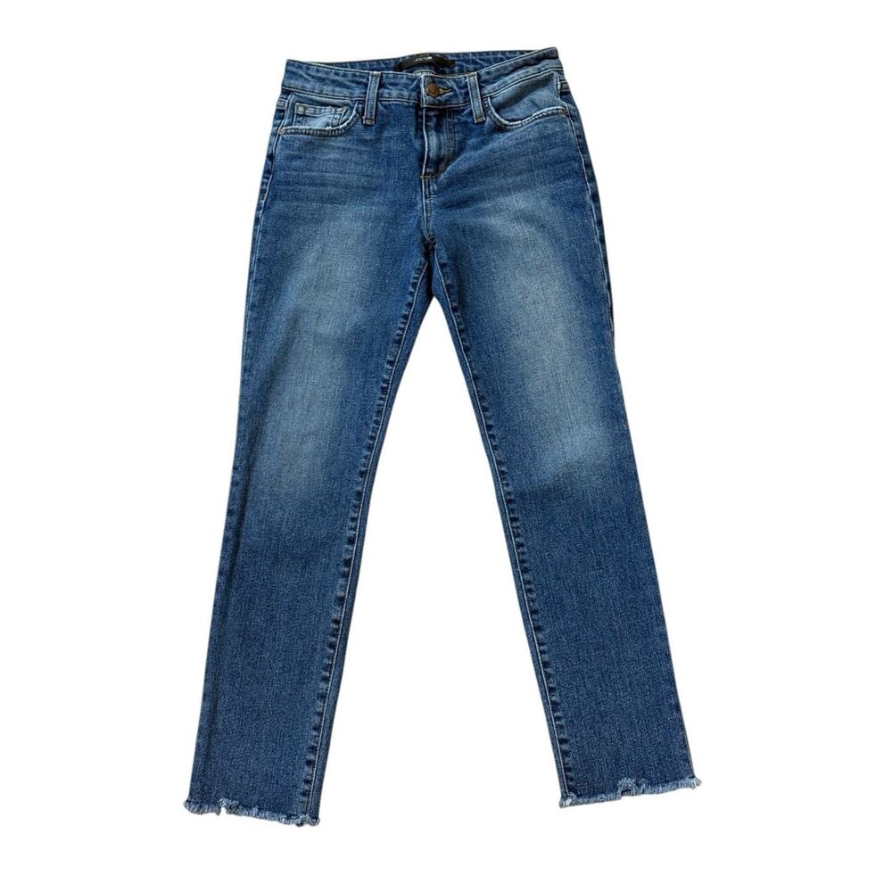 Joes Jeans Women W 25/ 0 US Blue Denim Mid Rise Skinny Ankle Crop Raw Hem